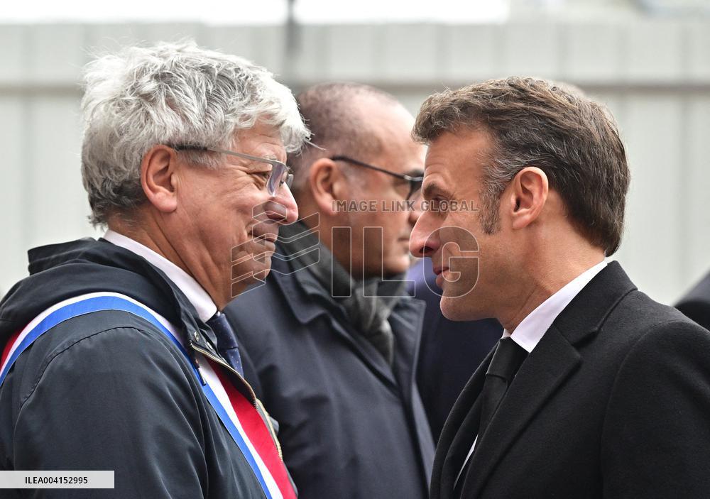 President Macron Lays The Foundation Stone For The New DGSI Site - Saint-Ouen