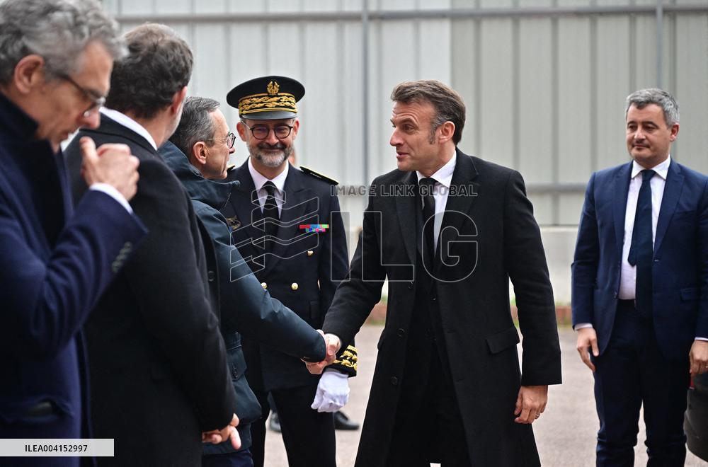 President Macron Lays The Foundation Stone For The New DGSI Site - Saint-Ouen