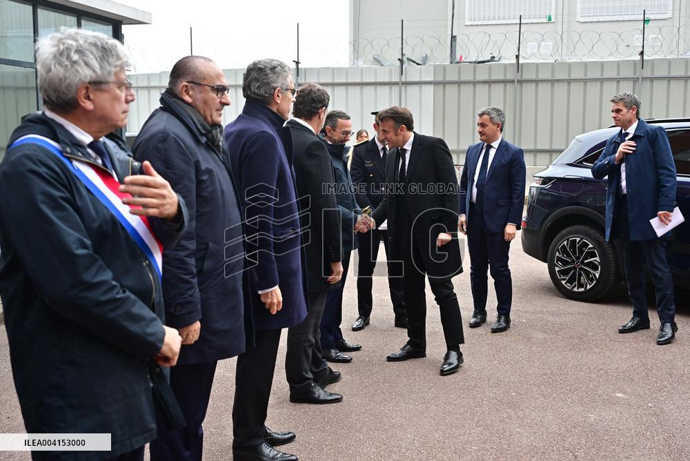 President Macron Lays The Foundation Stone For The New DGSI Site - Saint-Ouen
