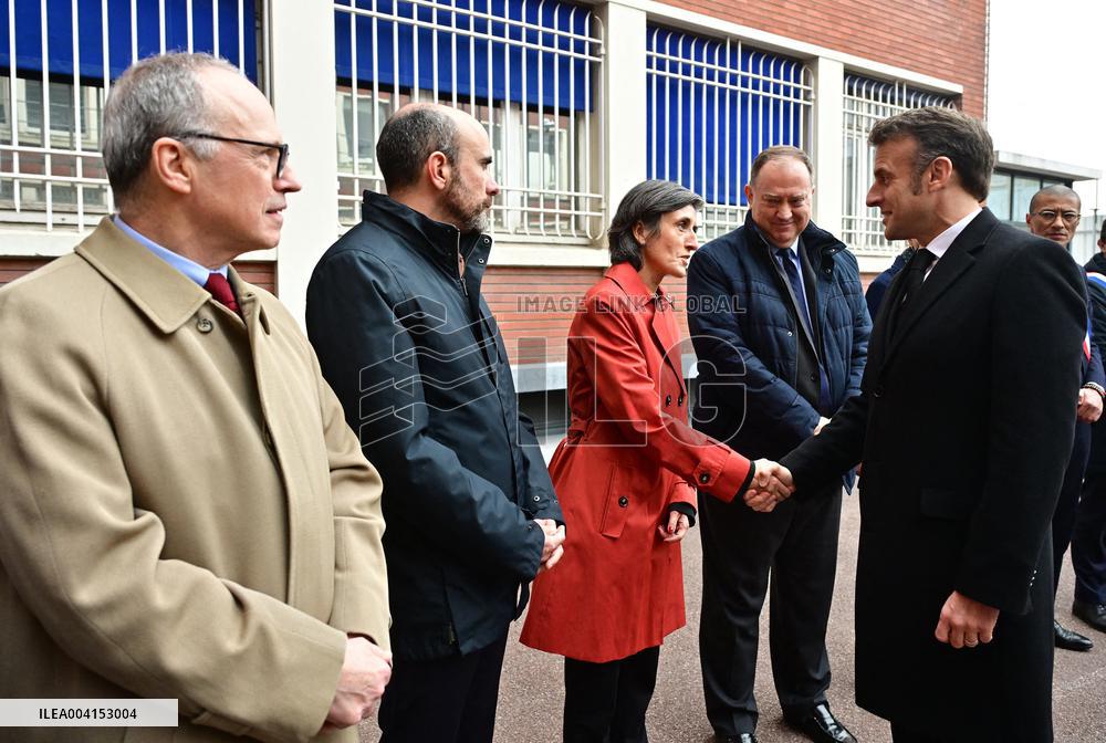 President Macron Lays The Foundation Stone For The New DGSI Site - Saint-Ouen