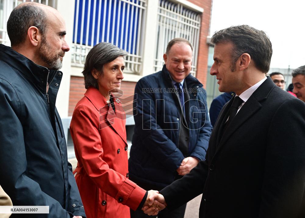 President Macron Lays The Foundation Stone For The New DGSI Site - Saint-Ouen