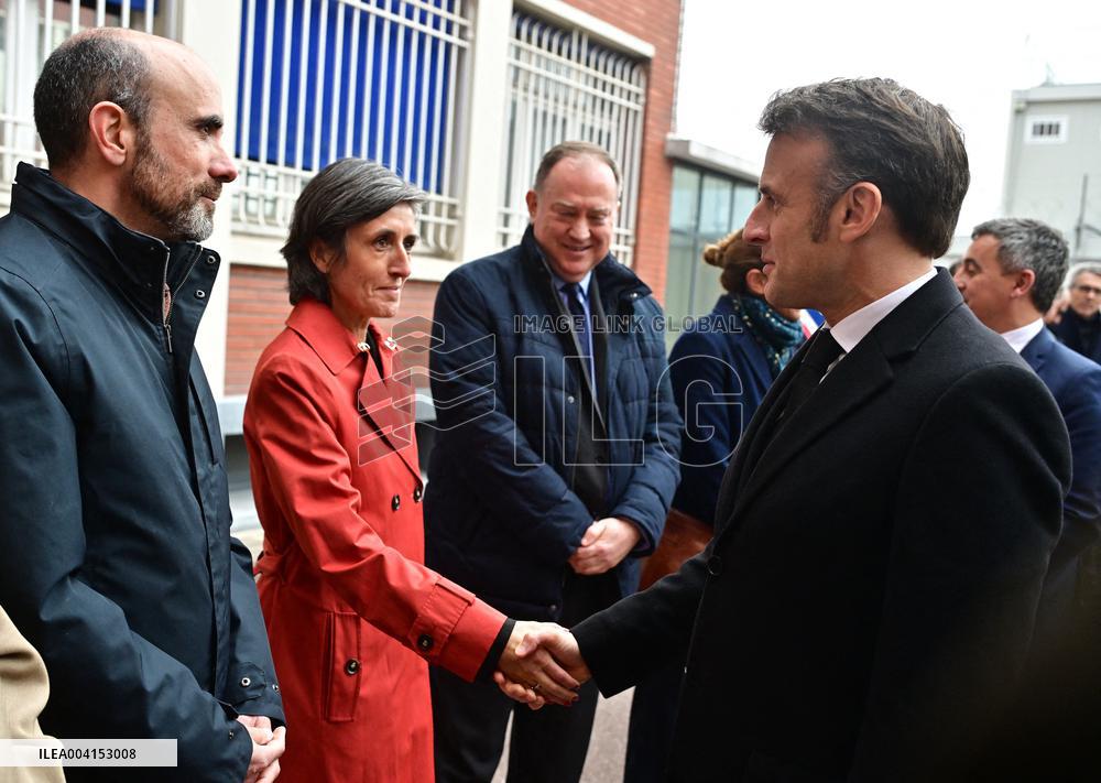 President Macron Lays The Foundation Stone For The New DGSI Site - Saint-Ouen