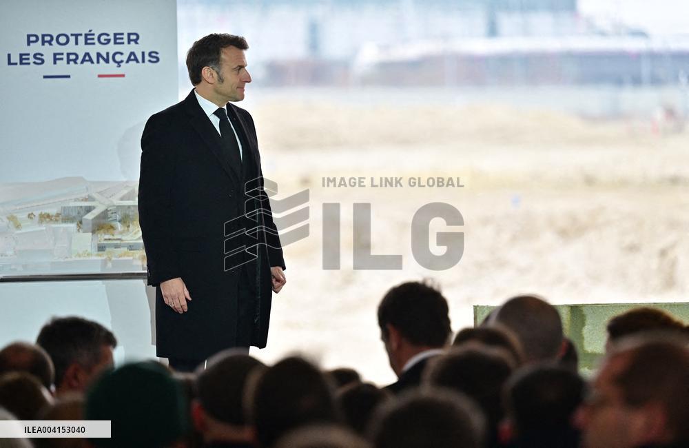 President Macron Lays The Foundation Stone For The New DGSI Site - Saint-Ouen