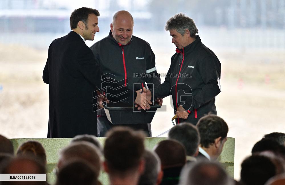 President Macron Lays The Foundation Stone For The New DGSI Site - Saint-Ouen