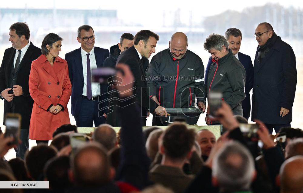 President Macron Lays The Foundation Stone For The New DGSI Site - Saint-Ouen