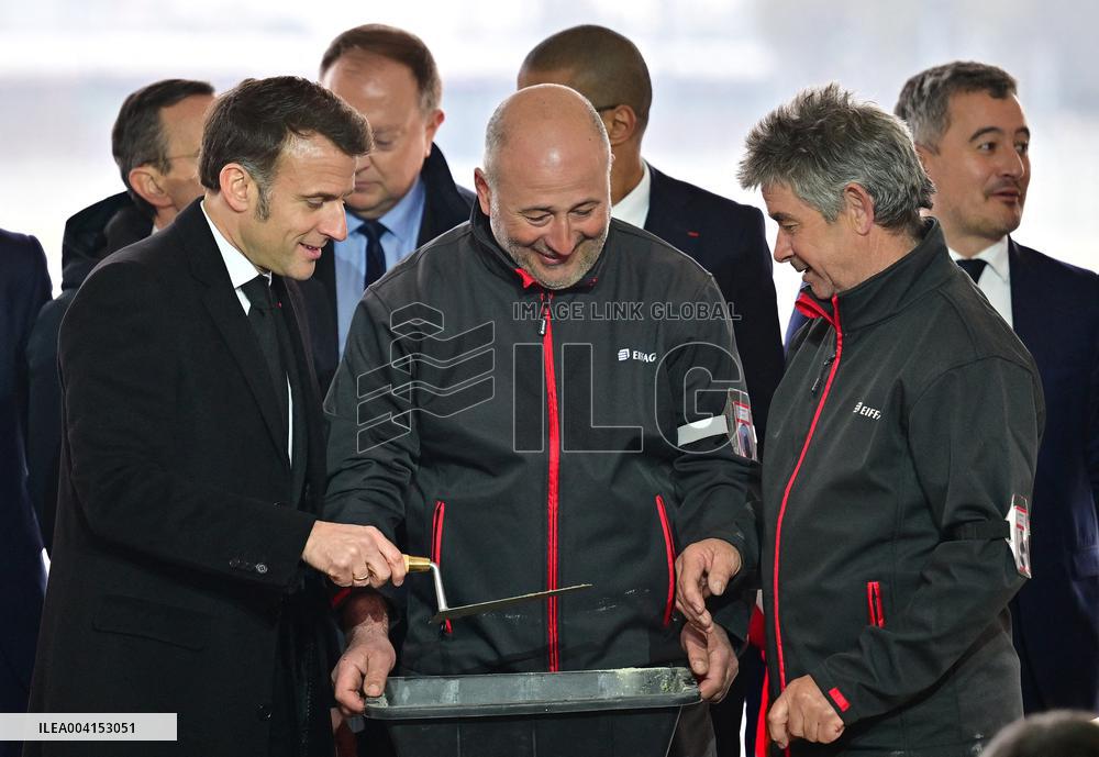 President Macron Lays The Foundation Stone For The New DGSI Site - Saint-Ouen