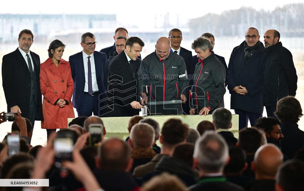 President Macron Lays The Foundation Stone For The New DGSI Site - Saint-Ouen