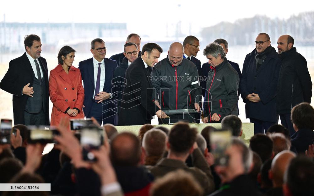 President Macron Lays The Foundation Stone For The New DGSI Site - Saint-Ouen