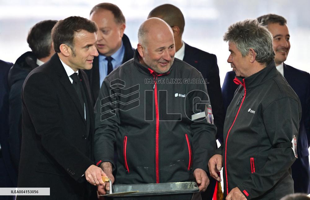 President Macron Lays The Foundation Stone For The New DGSI Site - Saint-Ouen