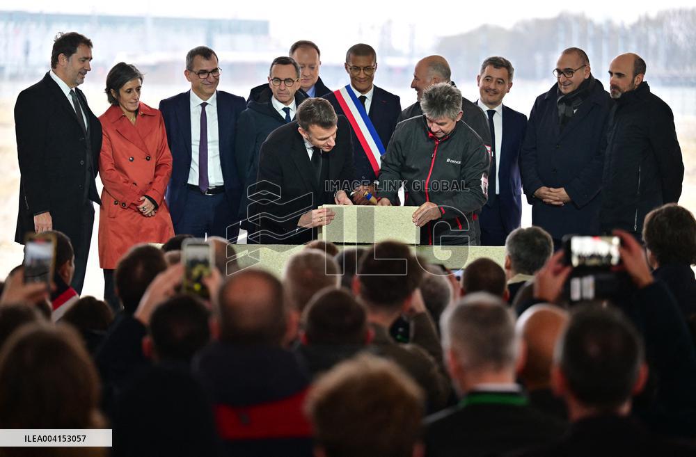 President Macron Lays The Foundation Stone For The New DGSI Site - Saint-Ouen