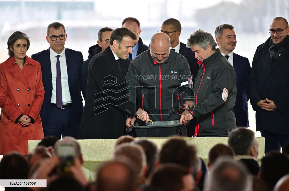 President Macron Lays The Foundation Stone For The New DGSI Site - Saint-Ouen