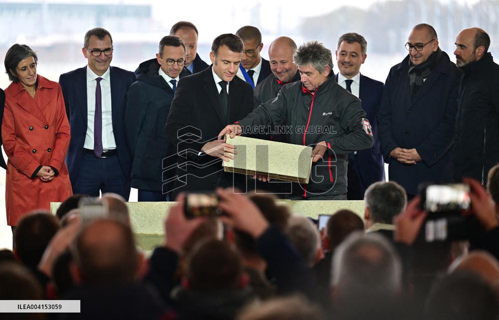 President Macron Lays The Foundation Stone For The New DGSI Site - Saint-Ouen