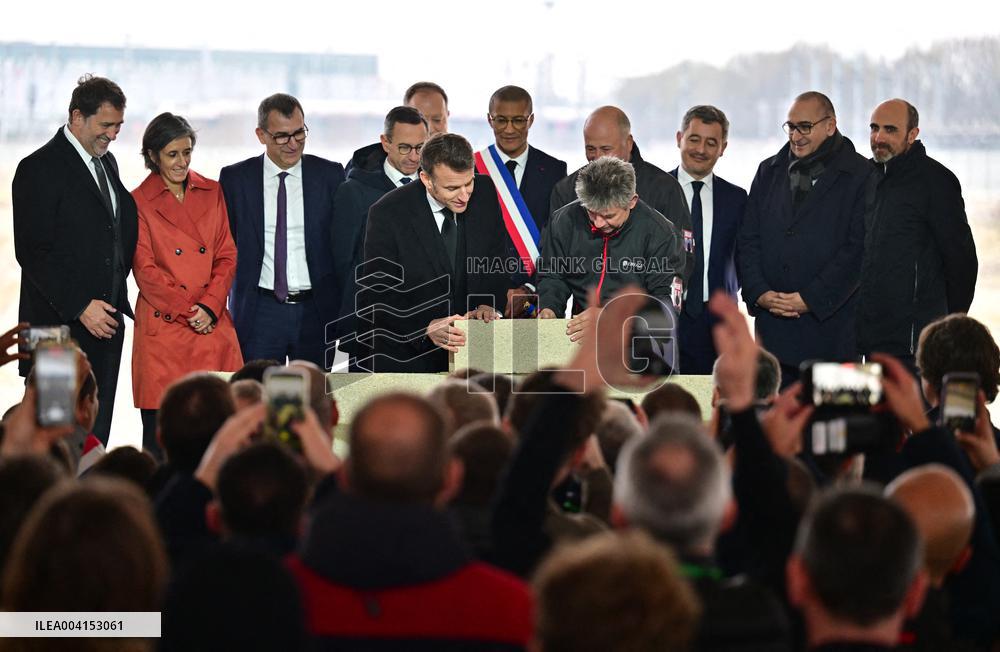 President Macron Lays The Foundation Stone For The New DGSI Site - Saint-Ouen