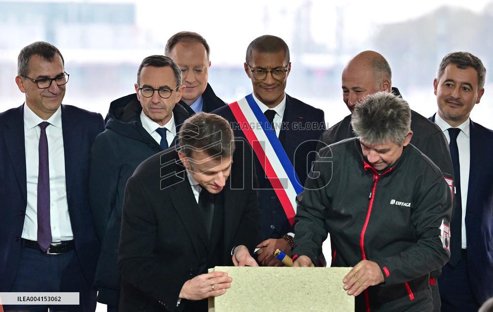 President Macron Lays The Foundation Stone For The New DGSI Site - Saint-Ouen