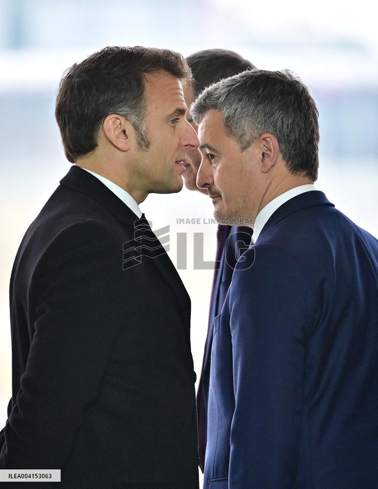 President Macron Lays The Foundation Stone For The New DGSI Site - Saint-Ouen