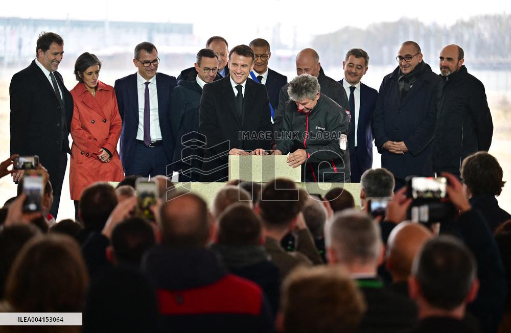 President Macron Lays The Foundation Stone For The New DGSI Site - Saint-Ouen