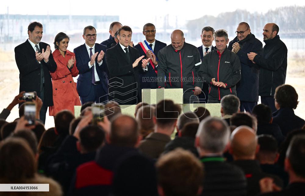 President Macron Lays The Foundation Stone For The New DGSI Site - Saint-Ouen