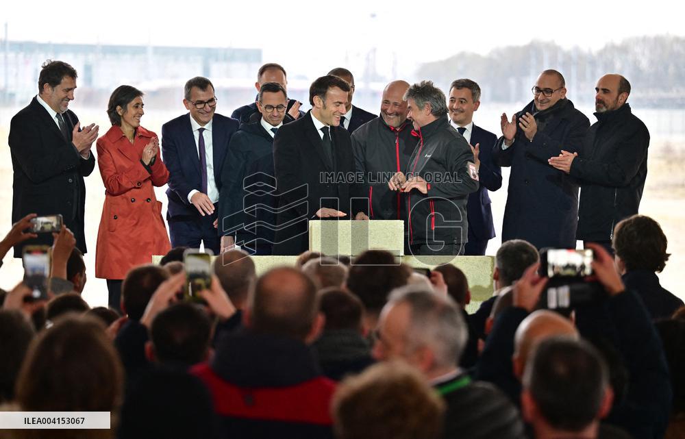 President Macron Lays The Foundation Stone For The New DGSI Site - Saint-Ouen