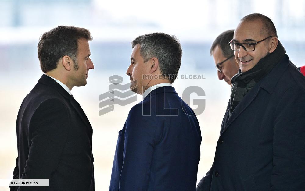 President Macron Lays The Foundation Stone For The New DGSI Site - Saint-Ouen