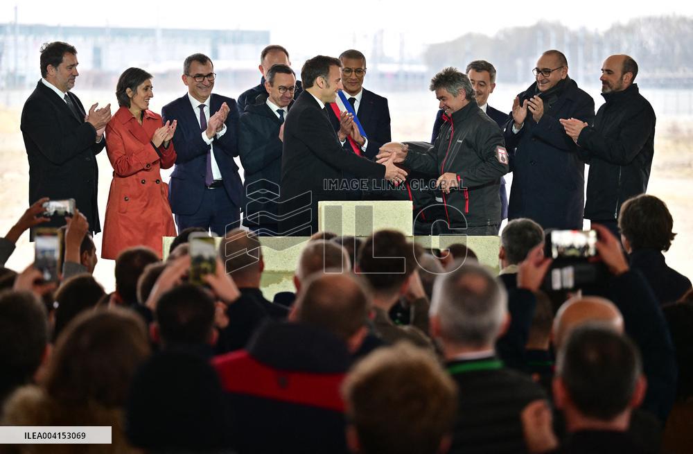 President Macron Lays The Foundation Stone For The New DGSI Site - Saint-Ouen
