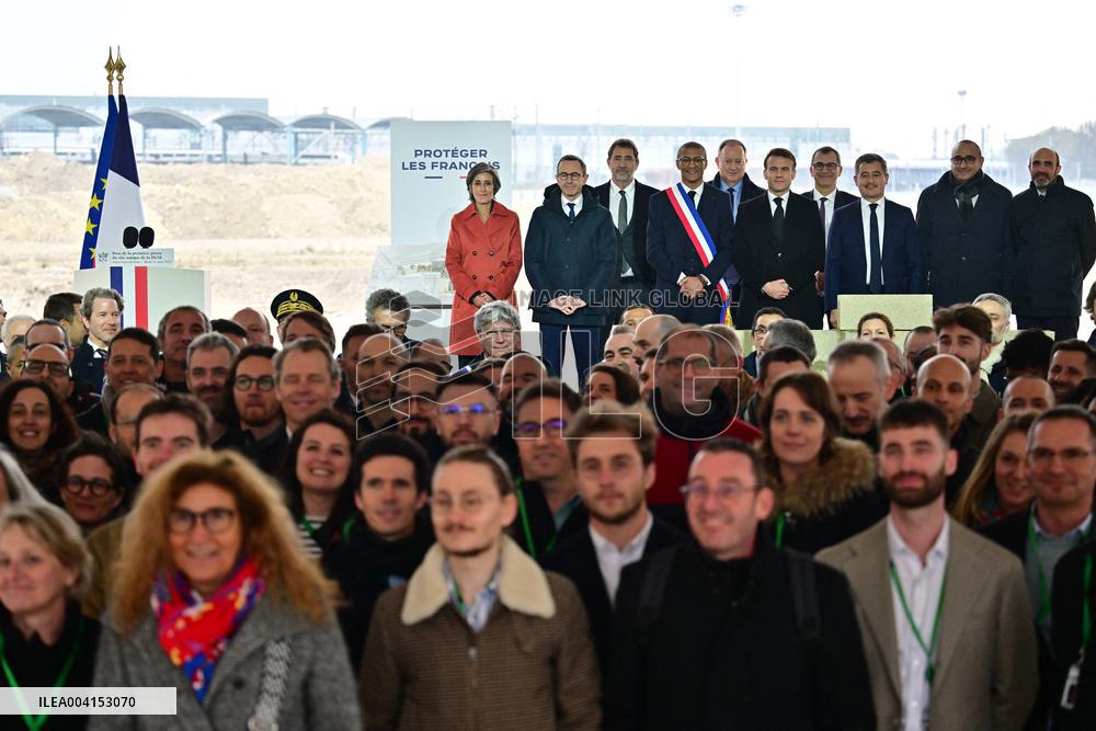 President Macron Lays The Foundation Stone For The New DGSI Site - Saint-Ouen
