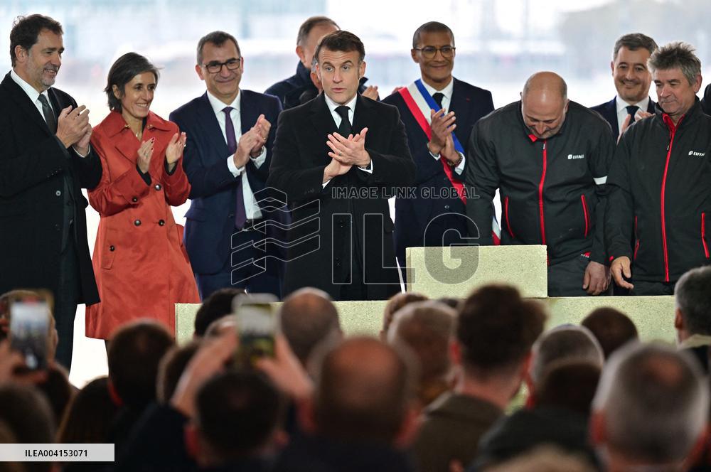 President Macron Lays The Foundation Stone For The New DGSI Site - Saint-Ouen