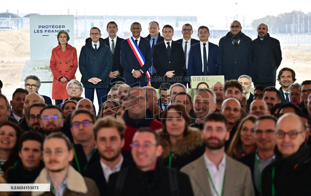 President Macron Lays The Foundation Stone For The New DGSI Site - Saint-Ouen
