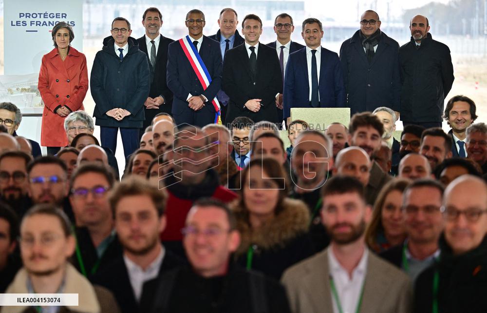 President Macron Lays The Foundation Stone For The New DGSI Site - Saint-Ouen