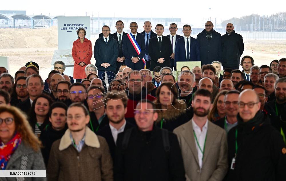 President Macron Lays The Foundation Stone For The New DGSI Site - Saint-Ouen