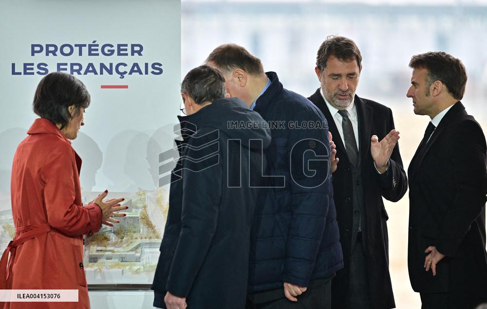 President Macron Lays The Foundation Stone For The New DGSI Site - Saint-Ouen
