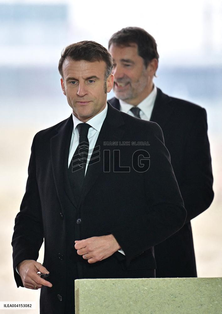 President Macron Lays The Foundation Stone For The New DGSI Site - Saint-Ouen