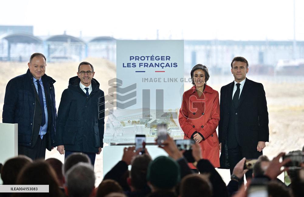President Macron Lays The Foundation Stone For The New DGSI Site - Saint-Ouen