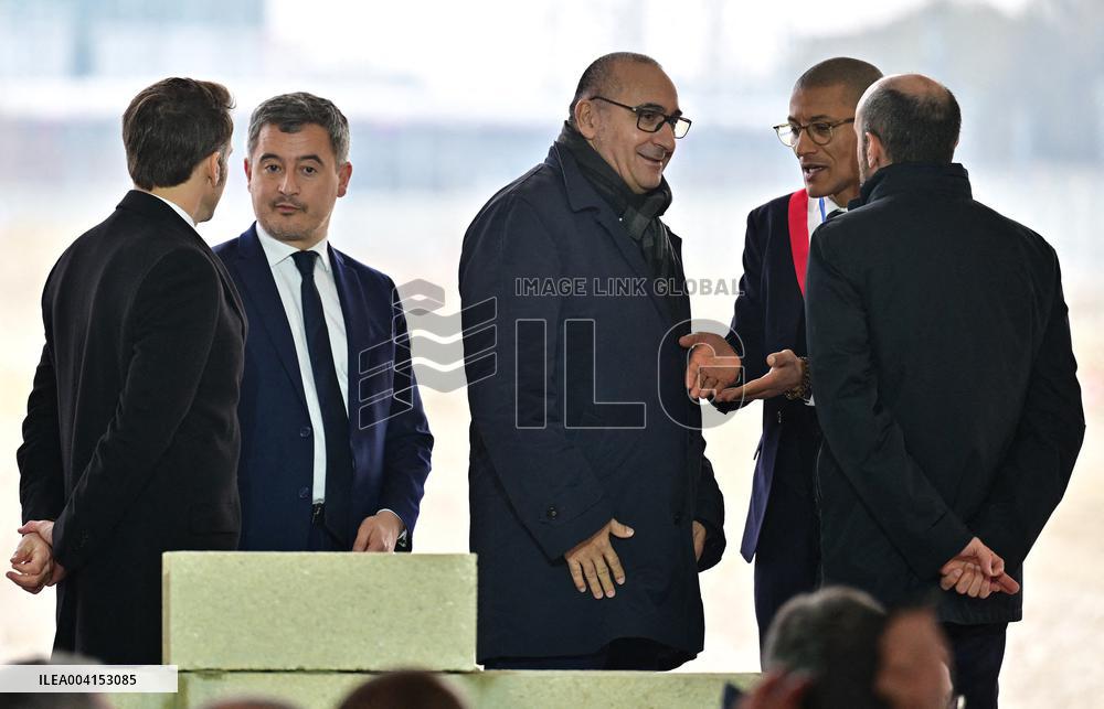 President Macron Lays The Foundation Stone For The New DGSI Site - Saint-Ouen