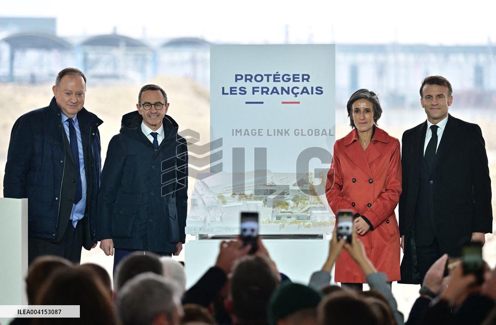 President Macron Lays The Foundation Stone For The New DGSI Site - Saint-Ouen