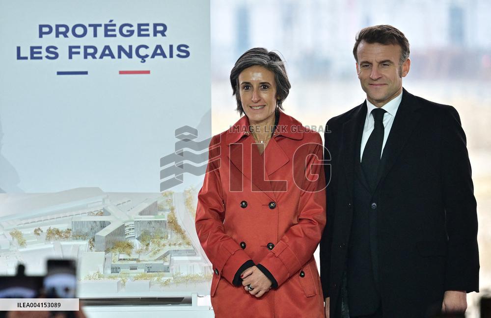 President Macron Lays The Foundation Stone For The New DGSI Site - Saint-Ouen