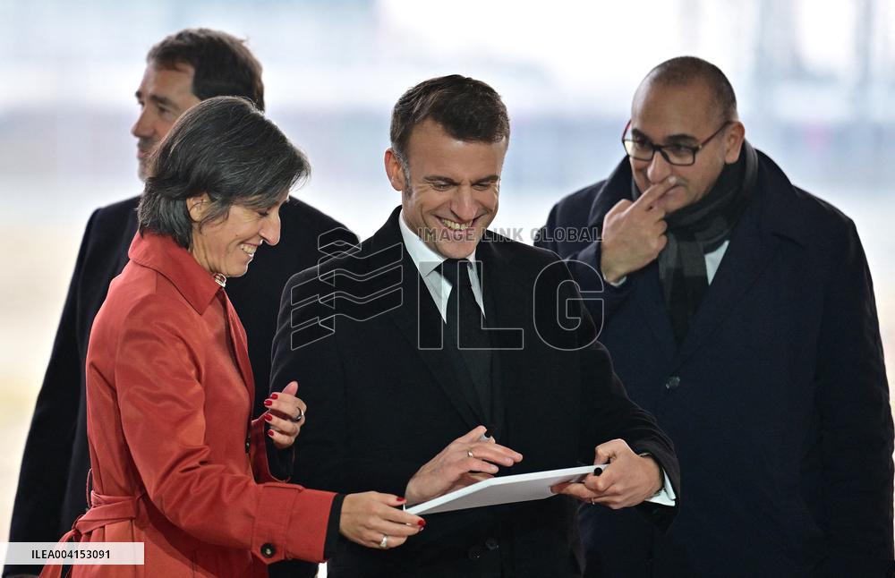 President Macron Lays The Foundation Stone For The New DGSI Site - Saint-Ouen