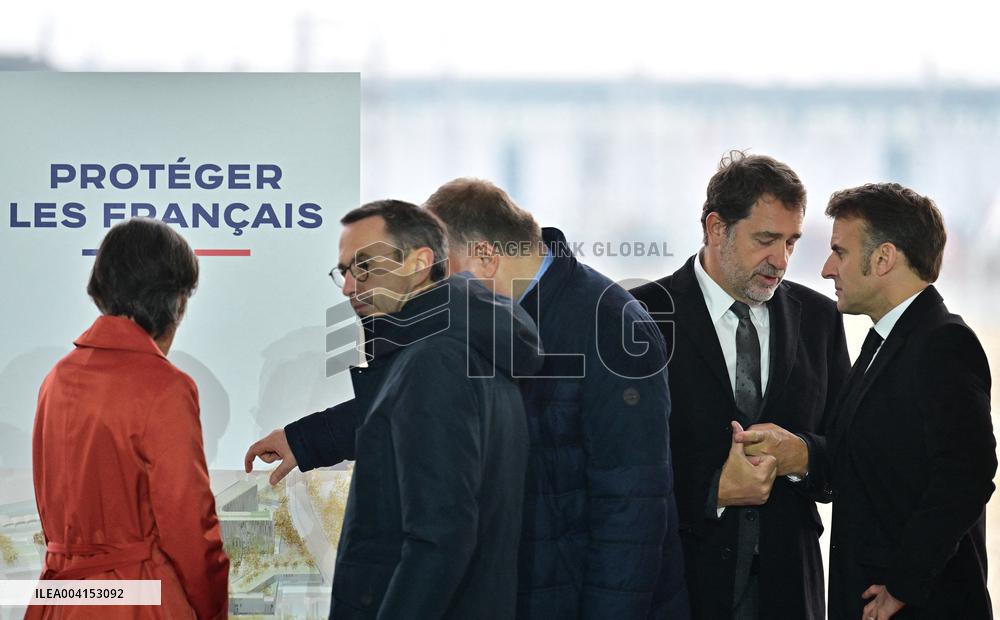 President Macron Lays The Foundation Stone For The New DGSI Site - Saint-Ouen