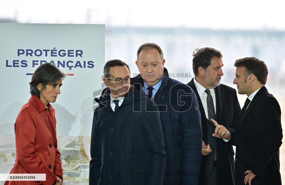 President Macron Lays The Foundation Stone For The New DGSI Site - Saint-Ouen