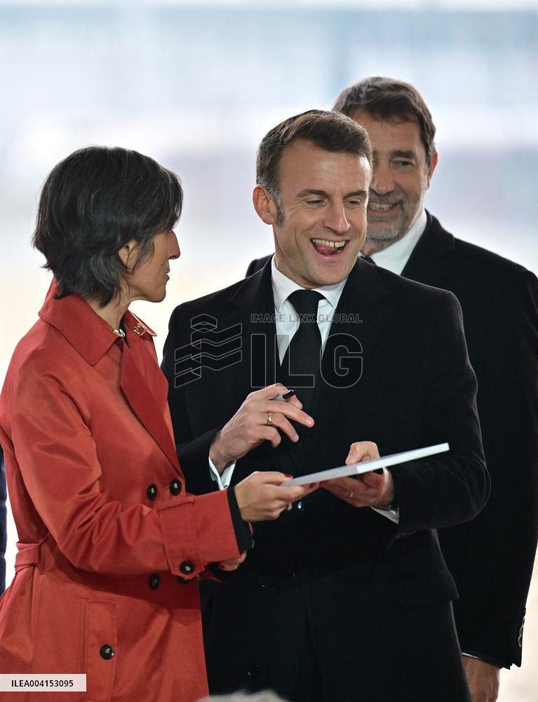 President Macron Lays The Foundation Stone For The New DGSI Site - Saint-Ouen