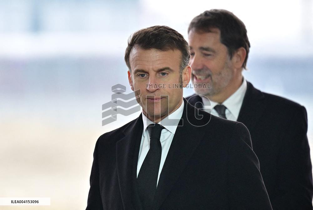 President Macron Lays The Foundation Stone For The New DGSI Site - Saint-Ouen