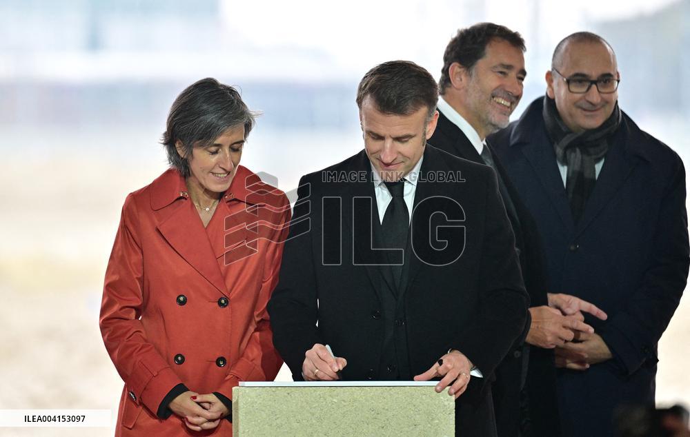 President Macron Lays The Foundation Stone For The New DGSI Site - Saint-Ouen