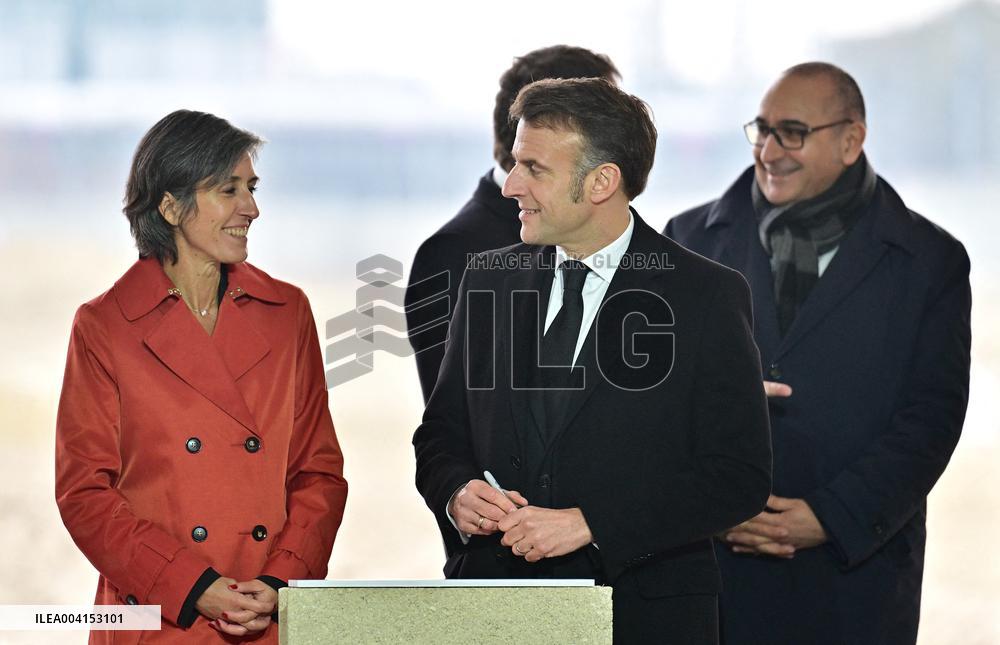 President Macron Lays The Foundation Stone For The New DGSI Site - Saint-Ouen