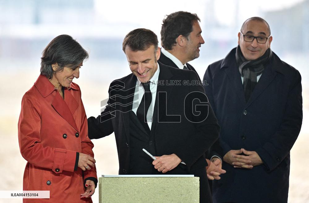 President Macron Lays The Foundation Stone For The New DGSI Site - Saint-Ouen