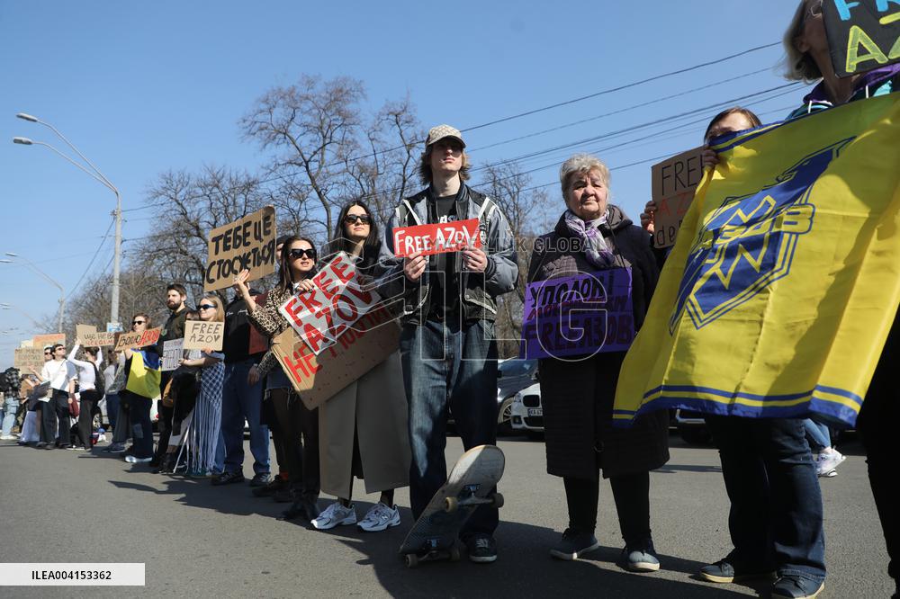 Weekly rally in support of Ukrainian POWs in Kyiv