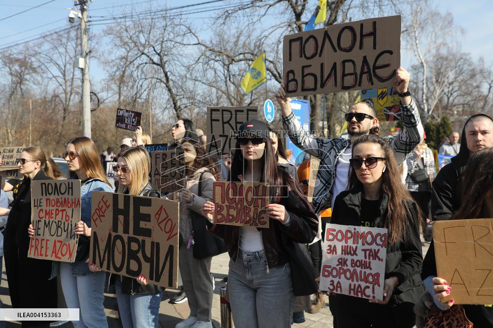 Weekly rally in support of Ukrainian POWs in Kyiv