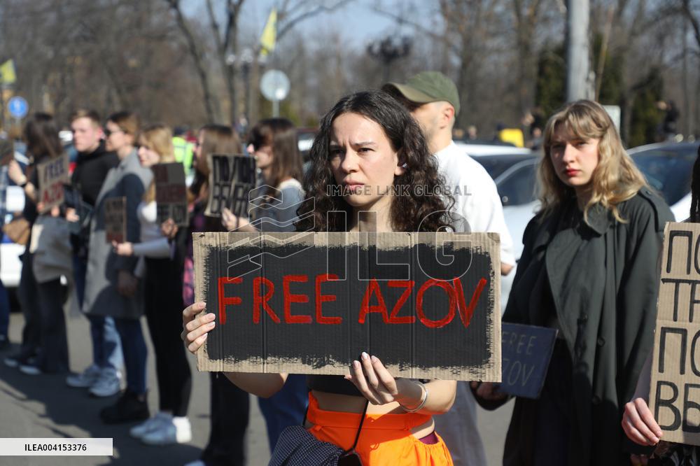 Weekly rally in support of Ukrainian POWs in Kyiv