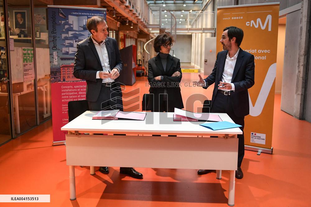 Rachida Dati visits Institute for Music Research and Coordination in Paris FA