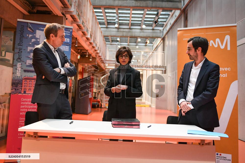 Rachida Dati visits Institute for Music Research and Coordination in Paris FA