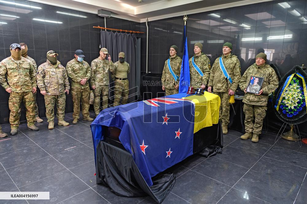 Memorial ceremony for Ukraines International Legion serviceman Dominic Bryce Abelen in Kyiv