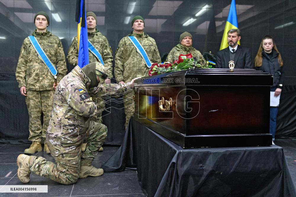 Memorial ceremony for Ukraines International Legion serviceman Dominic Bryce Abelen in Kyiv